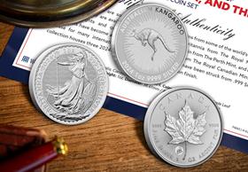 The 2024 Flagship Silver Coins of Australia, Canada, and the UK Three 