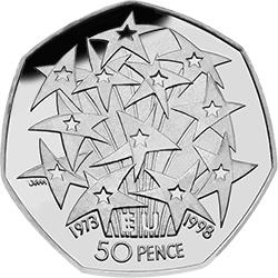 1998 UK entry to EEC 50p Coin - Mintage: 5,043,000 - Scarcity Index: 7