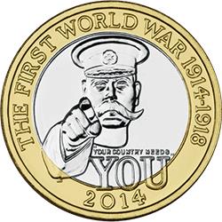 WW1 Lord Kitchener two pound coin