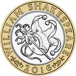 Shakespeare Comedy two pound coin