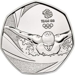 Team GB Swimmer 50p coin
