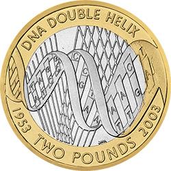 DNA Double Helix two pound coin