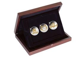 Deluxe Wooden Display Case for 3 Crowns