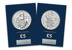 2017 Queen's Beasts Lion and Unicorn £5 Coins