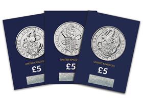 Lion, Unicorn and Dragon Queen's Beasts £5 Set