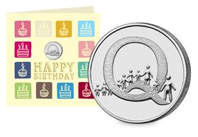 Letter Q 10p Birthday Card