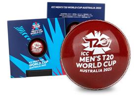 The 2022 ICC 1oz Silver Cricket Ball Shaped Coin