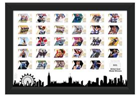 British Gold Medal Winners Stamp Frame