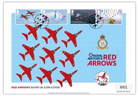 Red Arrows Silver UK Coin Cover