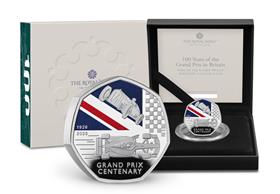 The UK 2026 100 Years of the British Grand Prix Silver Proof Piedfort 