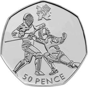 UK 2011 Olympics Fencing 50p