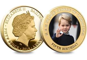 HRH Prince George 5th Birthday Goldplated Coin