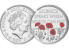 2017 Remembrance Day CERTIFIED BU £5 Coin