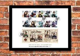 Harry Potter Stamps A4 Framed Presentation
