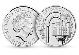 2020 UK The White Tower BU £5 Coin