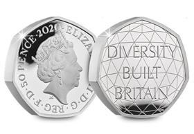2020 UK Diversity Built Britain Silver Proof Piedfort 50p