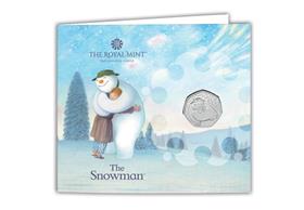 UK 2020 Snowman 50p BU Christmas Card