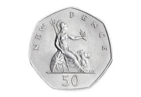 UK '50 New Pence'Circulation 50p