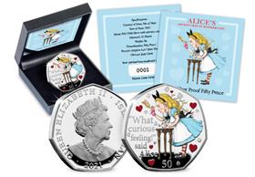 Alice's Adventures in Wonderland Silver 50p