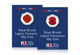 The RBL Centenary BU Colour 50p Pair