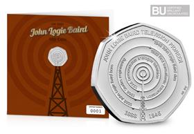 2021 UK John Logie Baird 50p Display Card