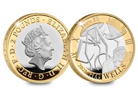 UK 2021 H.G. Wells Silver Proof £2 Coin