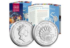 UK 1995 United Nations £2 BU Royal Mint Pack