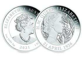 Australia 2021 Queen Elizabeth II's 95th Birthday 1oz Silver Proof Coi