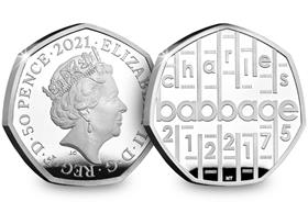 UK 2021 Charles Babbage Silver Proof 50p