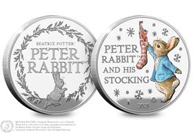 Peter Rabbit & His Stocking Silver Commemorative