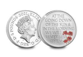 UK 2021 Remembrance Day £5 Silver Proof Coin