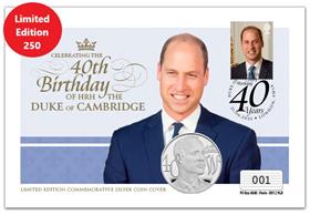 The Duke of Cambridge 40th Birthday Silver Coin Cover