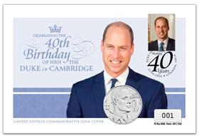 The Duke of Cambridge 40th Birthday Coin Cover
