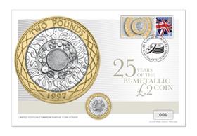 25th Anniversary of the Bi-Metal £2 Coin Cover