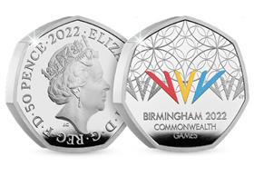UK 2022 Commonwealth Games Silver Proof Piedfort 50p Coin