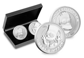 2022 Homer and Bart Simpson Silver 1oz Pair