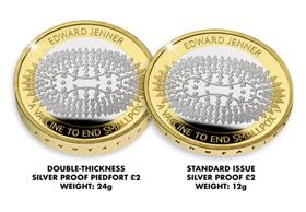 UK 2023 Edward Jenner Silver Proof Piedfort £2 Coin