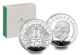 UK 2023 Charles III 75th Birthday Silver £5