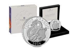 UK 2024 Tudor Dragon 1oz Silver Proof Coin