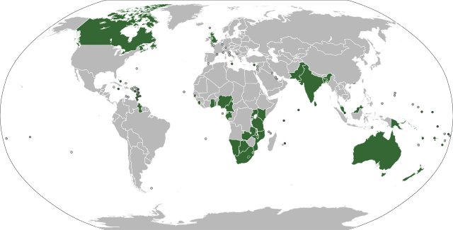Digitalised map of the Commonwealth Nations.