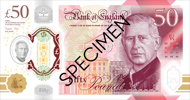 King Charles III £50 Banknote