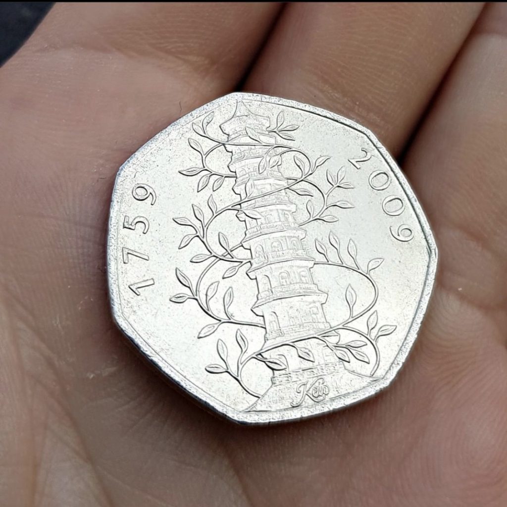 The Kew Gardens 50p - one of the most valuable coins in the Change Checker eBay Tracker.
Is your spare change worth £500? Use the Change Checker Ebay Tracker to discover more.