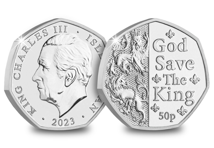 The God Save the King 50p has been designed by Tom Meek